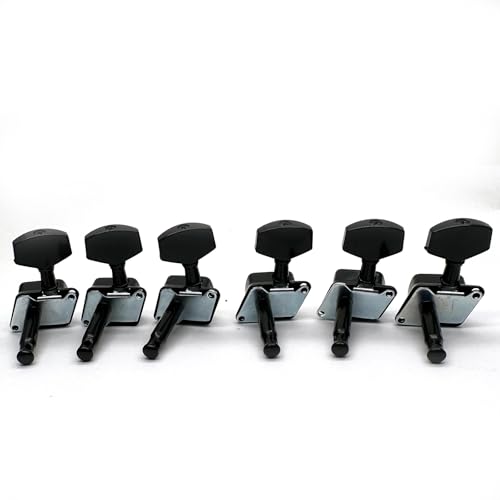 harpfeas 6R Semi-closed Guitar String Tuning Pegs Tuner Machine Heads Knobs Tuning Keys for Acoustic or Electric Guitar (Black)