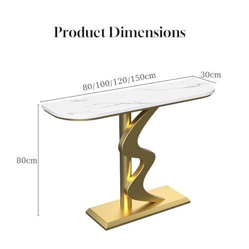 Mesa de sofá de entrada estrecha y piedra sinterizada para salones pequeños 4