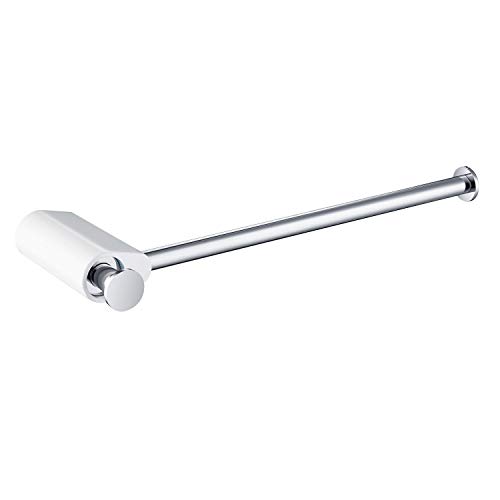 KIBI Volcano 11 Inch Hand Towel Bar – Chrome White Wall Mounted Stainless Steel Towel Holder for Bathroom – Modern Space-Saving Towel Rack for Hand Towels (KBA1303)