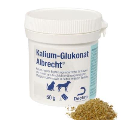 Dechra - Kalium-Glukonat Albrecht Ergänzungsfuttermittel für Katzen und Hunde 50g