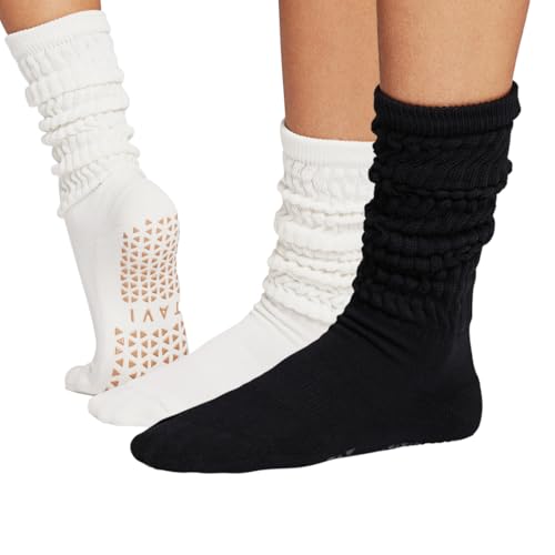 TAVI NOIR Stacy Slouch Grip Socks – Pilates Socks for Women, Non-Slip Yoga, Barre, Dance & Studio Workout