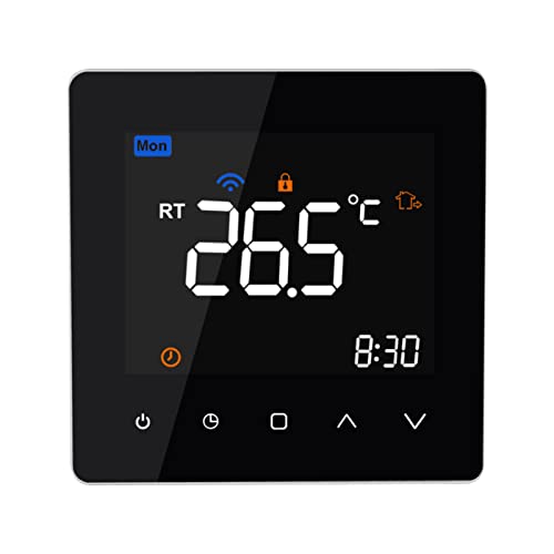 DONTZ Termostato Inteligente Wi-Fi ntrolador de Temperatura Digital 5A para calefacción de Piso de Agua Aplicación ntrol Remoto ntrol de Voz Termostatos programables semanales n Pantalla táctil LCD