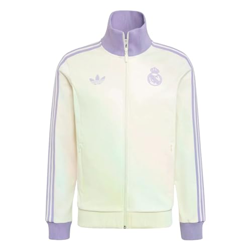 adidas Originals men Real Madrid OG BB Track Top Jacket, Wonder White & Magic Lilac, LG3