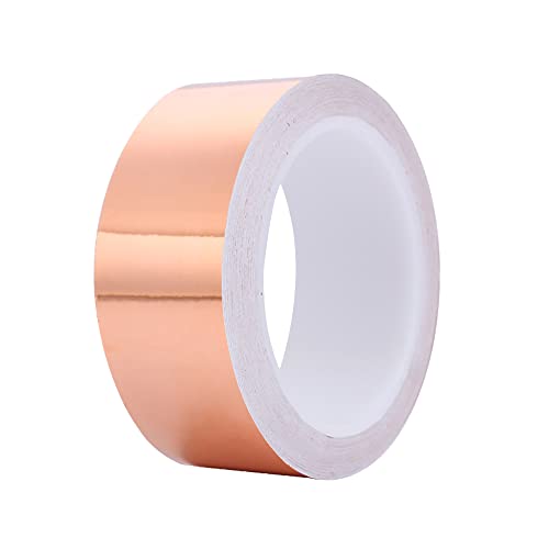 TopHomer Copper Foil Tape with Conductive Adhesive Conductive Copper Tape for Stained Glass, Guitars, EMI Shielding, Electric Connections, Repairs, Crafts(42mm/1.65