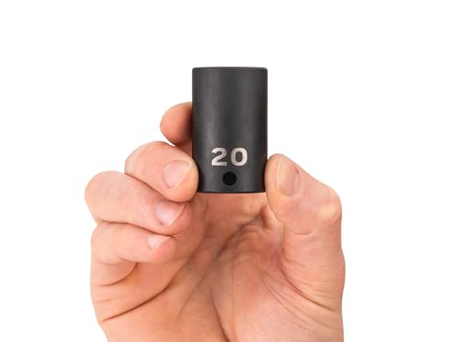 Image of TEKTON 3 /8 Inch Drive x 20 mm Semi-Deep 6-Point Impact Socket | SID14120