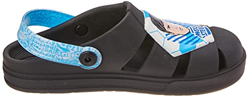 Sandália Max Steel Babuch, Grendene Kids, Meninos, Preto/Azul, 30