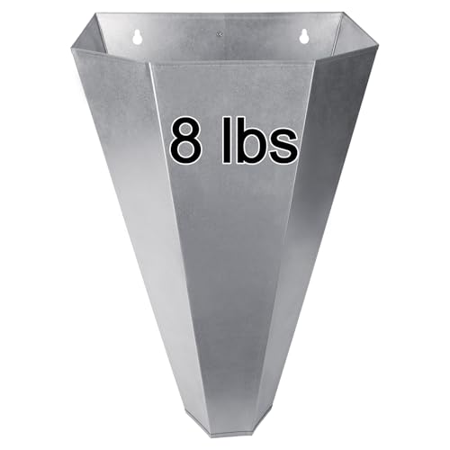 Galvanized Steel Poultry Restraining Cone for Chicken,for Large Layers, Broilers, Roasters, Turkeys Up to 8 Pounds Flat-Back Poultry Killing Cone Easy to Clean, (T15)