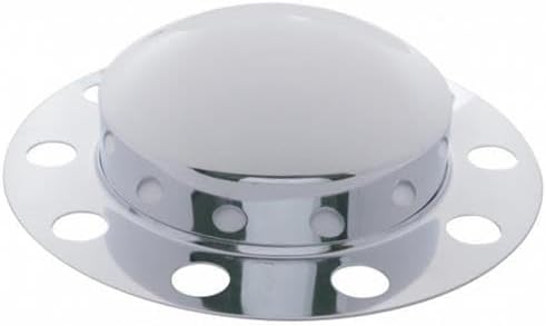 United Pacific 10133 Axle Hub Cover, Front, Chrome, Dome, with 33mm Nut Cover, Steel/Aluminum Wheel