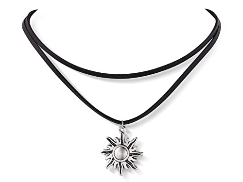Sacina Gothic Boho Layered Sun Choker, Black Choker, Boho Goth Necklace, Black Jewelry, Halloween Christmas Jewelry Gift For Women
