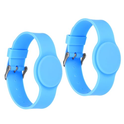 PATIKIL RFID Silicona Pulseras, 2 Pack 13.56MHZ Inteligente IC Tarjeta Pulsera Impermeable ID Muñequeras Bandas Acceso Control para Natación Piscina Baño Centro, Hielo Azul