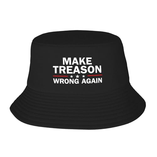 Make TRE-Ason Wrong Again Political Resist Lying Bucket Hat Packable Sun Hats for Men Women Black