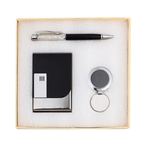 Image of Celebr8 Premium Corporate Gift Set | Metal Pen, Keychain & Card Holder Combo | Executive Office Desk Accessories for Men & Women | Employee Appreciation, Client & Boss Gift | Gift for Dad, Father