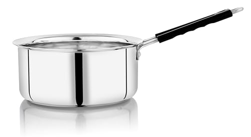 Image of Vinod Stainless Steel Royal Saucepan | 18.5 cm Diameter | 1500 ml Capacity | 18G & 1.5mm Thickness | Even Heat Distribution | Induction & Gas Compatible | Multi-Purpose Cookware