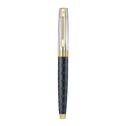 Sheaffer Caneta-tinteiro 300 | E9347 gravada em preto fosco e tampa cromada brilhante com acabamento
