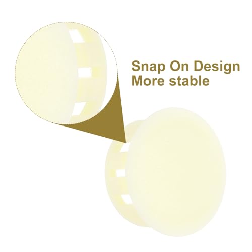 Image of MECCANIXITY 64PCS 20mm(25 /32 inch) Cream White Plastic Hole Plugs, Flush Type Panel Hole Plugs Insert End Caps for Locking Hole Tubes Furniture Cabinet