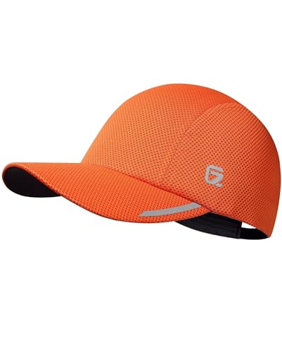 GADIEMKENSD Cooling Men’s Running Hat Performance Mesh Hat - Excellent Ventilation, Lightweight, Reflective Safety. Fluorescent Orange