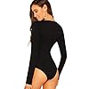 Verdusa-Womens-V-Neck-Long-Sleeve-Bodysuit Verdusa Women's V Neck Long Sleeve Bodysuit Top Black M