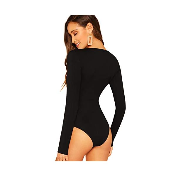 Verdusa-Womens-V-Neck-Long-Sleeve-Bodysuit Verdusa Women's V Neck Long Sleeve Bodysuit Top Black M