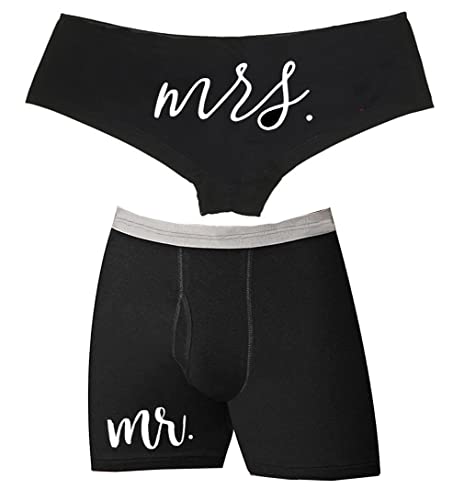 Southern Sisters Matching Boyshort Boxer Underwear Just Married Couples Mr Mrs