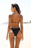 Aqua Eve Women Two Piece Bikini High Cut Swimsuit Triangle Bathing Suit Cheeky Bikini Set Black S
