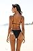 Aqua Eve Women Two Piece Bikini High Cut Swimsuit Triangle Bathing Suit Cheeky Bikini Set Black S