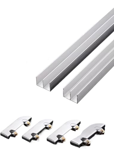 Aluminum Alloy Glass Sliding Door Track, 8mm Thickness, Easy to Install, Suitable for Glass Door Acrylic Panel