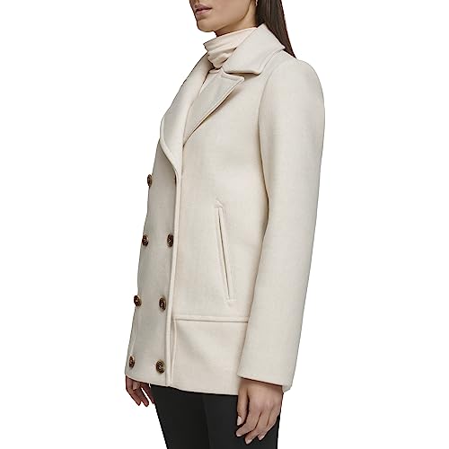 Kenneth Cole Women's Double Breast Notch Collar Button Details Wool Coat3