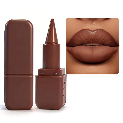 Image of BAISEN DIARY 2-in-1 Gradient Lip Liner and Lipstick Lip Combo Set - Achieve Flawless Contour and Gradual Ombre Effect with Easy-to-Use Crayon Form and Cone Tip (03 Mocha Cream, 1)