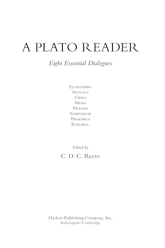 Image of A Plato Reader: Eight Essential Dialogues (Hackett Classics)