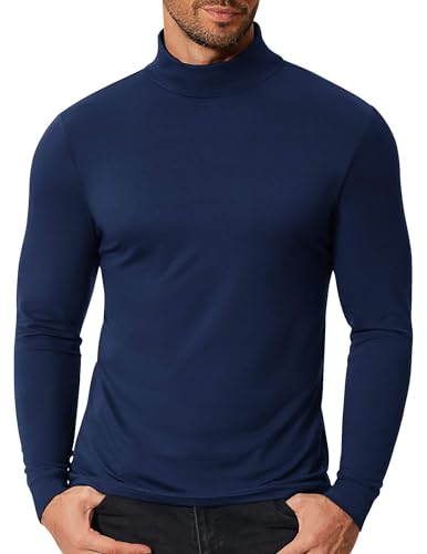 COOFANDY Men's Slim Fit Mock Turtleneck T-Shirts Casual Basic Knitted Long Sleeve Pullover Sweater