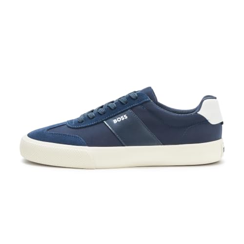 Image of BOSS Men's Aiden Logo Block Leather Low Top Sneakers