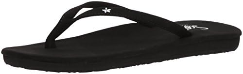 Scott Hawaii Women's Mele Slipper | Microfiber Strap With White Hawaiian Flower Detail | Narrow Width Non-Marking Sandal | All Day Molded Arch Support Comfortable Flip Flops for Ladies