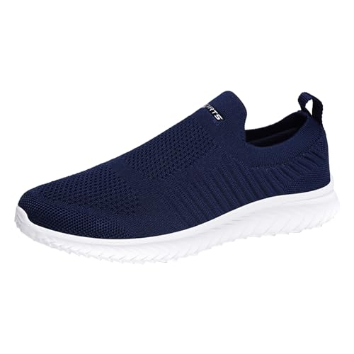 Generisch Laufschuhe Herren Ohne Schnürsenkel, Sneaker Herren Slip On, Freizeitschuhe Sportlich Walkingschuhe Weich Turnschuhe Atmungsaktiv Sportschuhe Einfarbig Schlupfschuhe Flach Halbschuhe