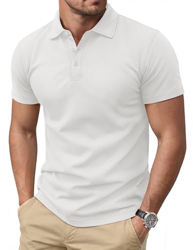 Cotrasen Men'S Polo Shirts Short Sleeve Cotton Pique
