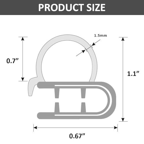 Image of DGSL Car Weather Stripping, 50Ft Automotive Door Seal Strip with Side Bulb Rubber Seal for Cars, Boats, Trucks, RVs