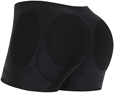 ponlodos Women's Hips and Butt Lifting Shapewear with 4 Removable Pads - Butt Pads Panties Hip Enhancer Padded Underwear Black