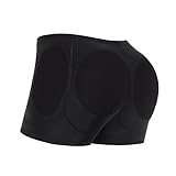 ponlodos Women's Hips and Butt Lifting Shapewear with 4 Removable Pads - Butt Pads Panties Hip Enhancer Padded Underwear Black