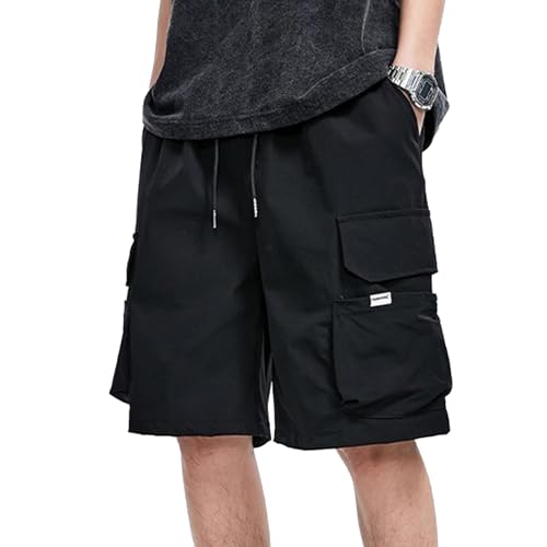 XYXIONGMAO Men's Joggers Techwear Black Hip Hop Cargo Shorts Streetwear Sweatpants Cargo Pants for Men