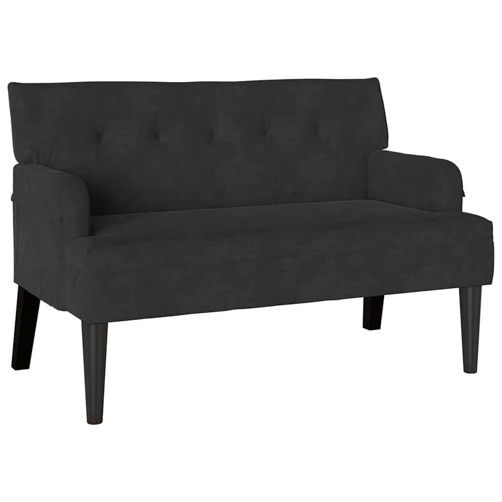 Banc Chesterfield noir en velours vidaXL de salon | 112 x 65,5 x 75 cm