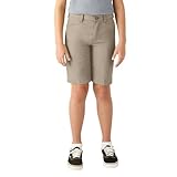 Dickies Khaki Boys' Slim Fit Stretch Flat Front Short