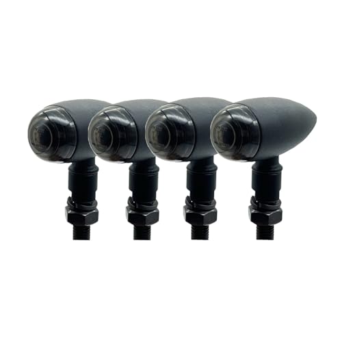 Indicateurs clignotants de moto noirs étanches pour Chopper et cruisers
