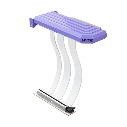 Image of Hyte PCIe 5.0 Hyper Riser - PCI Express Gen 5.0 Luxury Vertical Riser Cable with Reinforced Metal Slot for Vertically Mounted GPU - Taro Milk (Purple)