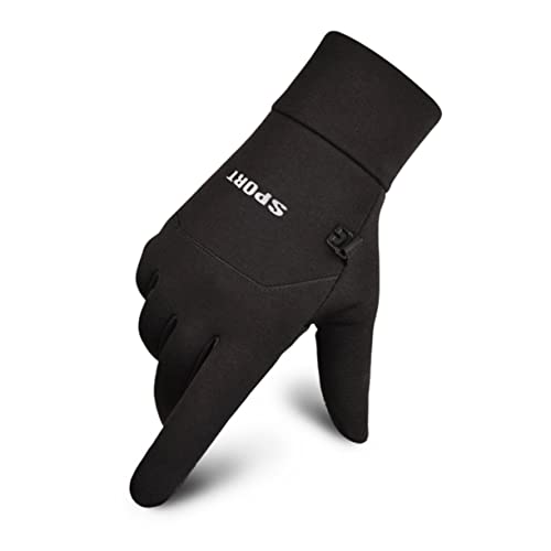 Yardenfun 1 Pair Winter Gloves Touch Screen Gloves for Cold Weather Outdoor Activities Windproof and Warm Plush Lined for Cycling Climbing Hiking Black