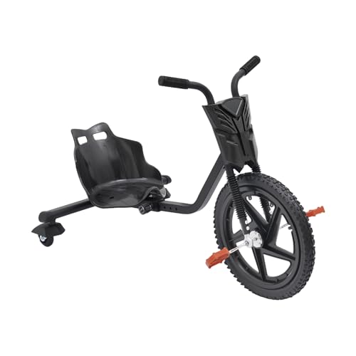 Drift Trike - Trottinette réglable pour enfant - Charge maximale : 80 kg - Pour enfants de moins de 6 ans - Noir + rayures