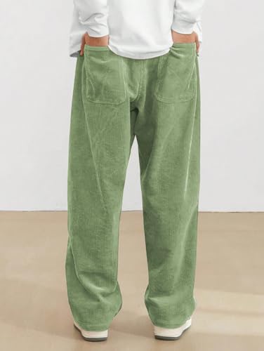 Image of ZAFUL Men's Corduroy Straight Leg Loose Fit Casual Pants
