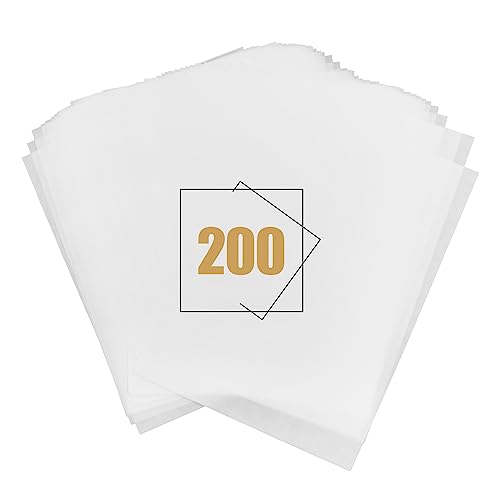 Joyfair Baking Paper, 200Pcs Silicone Precut Greaseproof Parchment Paper Sheets Ideal for Baking/Steaming/Cooking/Grilling Cookies Bread Pie, Waterproof & Oilproof, Non-Stick & Oven Safe, 33x23cm