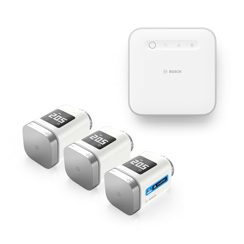 Bosch Smart Home smartes Heizkörperthermostat Starter-Set, 1x Controller II, 3x Heizkörperthermostat II [+M]