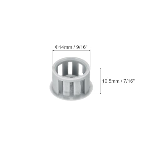 Image of MECCANIXITY 64PCS 14mm(9 /16 inch) Light Gray Plastic Hole Plugs, Flush Type Panel Hole Plugs Insert End Caps for Locking Hole Tubes Furniture Cabinet