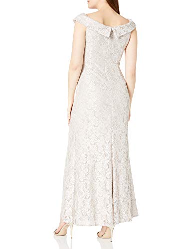 Image of Alex Evenings Women's Off The Shoulder Fit and Flare Dress-lace and Sequined Elegance for Mother of The Bride Or Groom
