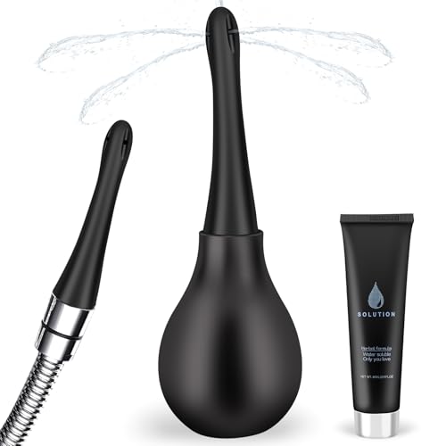 SewXew Enema Bulb Anti Backflow Anal Douche Kit with Lube for Men&Women